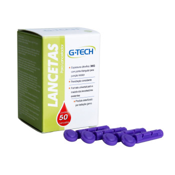 LANCETA PARA LANCETADOR CX. 100 UND G-TECH